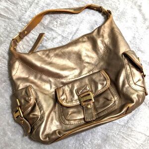 Michael Kors Metallic Gold Leather Shoulder Bag